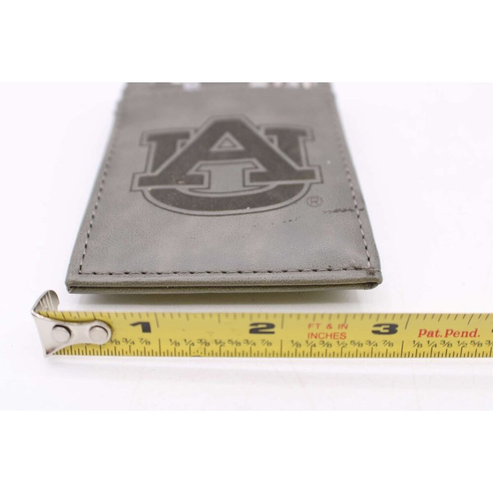 Auburn University Tigers Front Pocket Wallet Bi Fold Faux Leather Gray Black New - Picture 8 of 9
